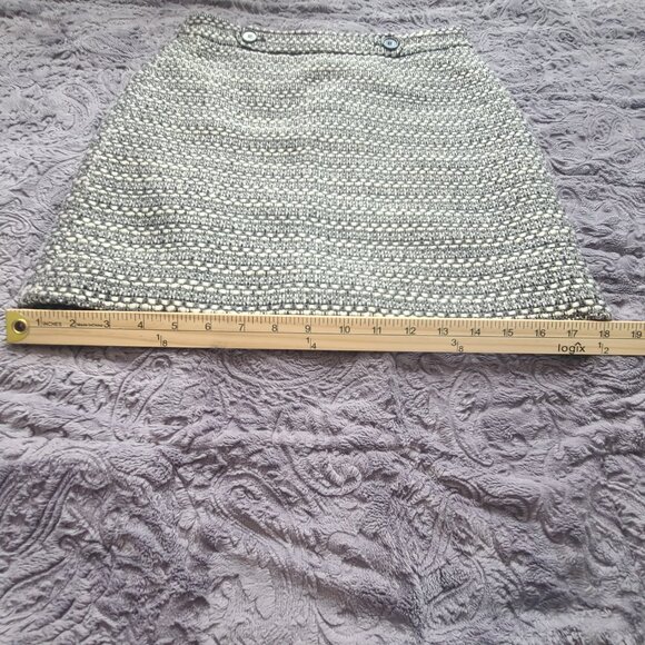 LOFT Black White and Gray Tweed Pattern Mini Skirt size 4 - Picture 10 of 11